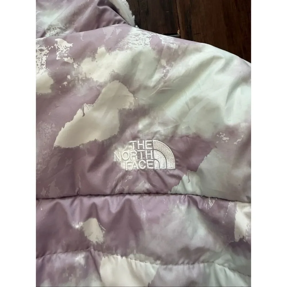 The North Face Girls Large Reversible Mossbud Swirl Purple Mountain Coat